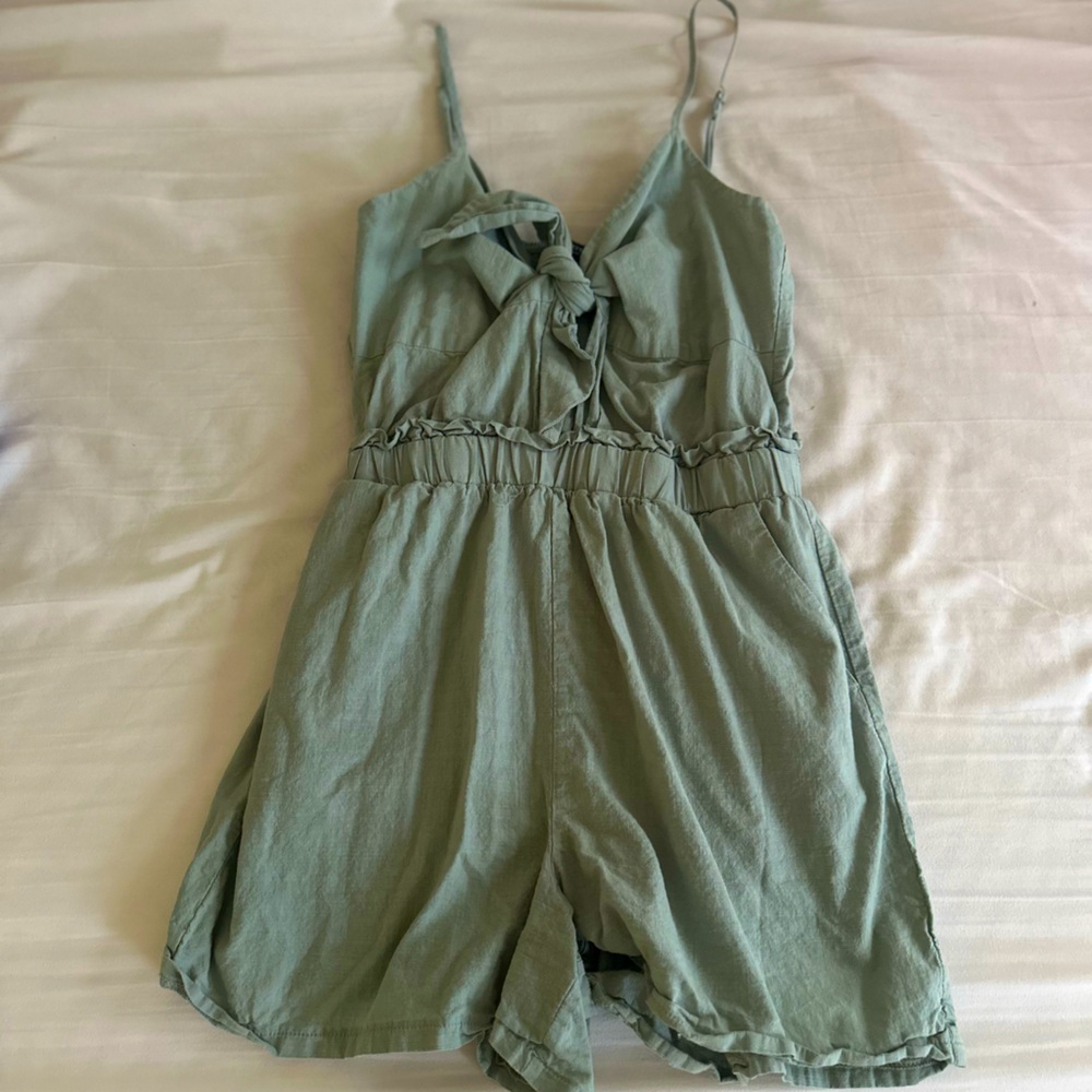 Green tie front romper!